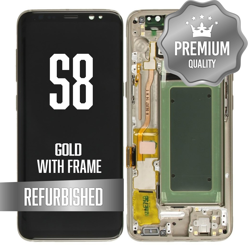 LCD for Samsung Galaxy S8 With Frame Gold (Refurbished)