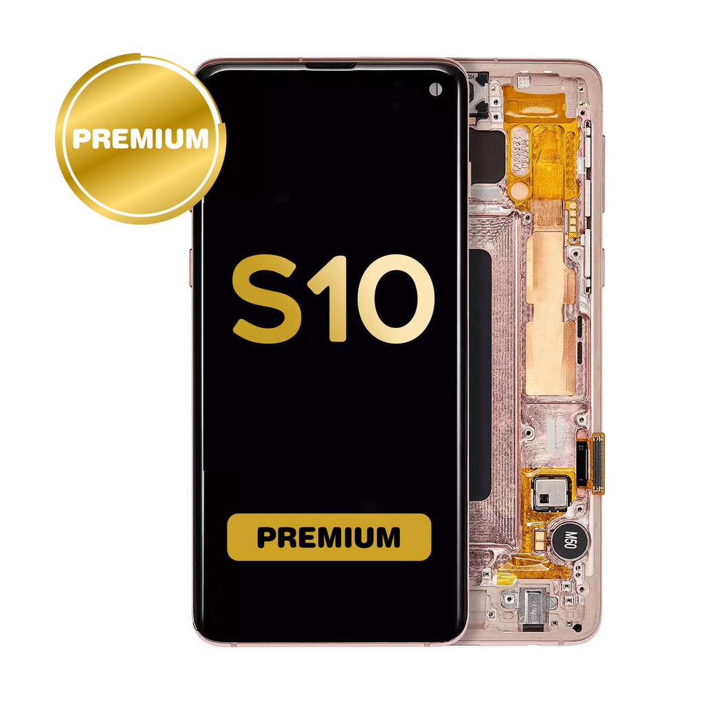 OLED Assembly for Samsung Galaxy S10 (G973) with Frame Flamingo Pink (Premium)