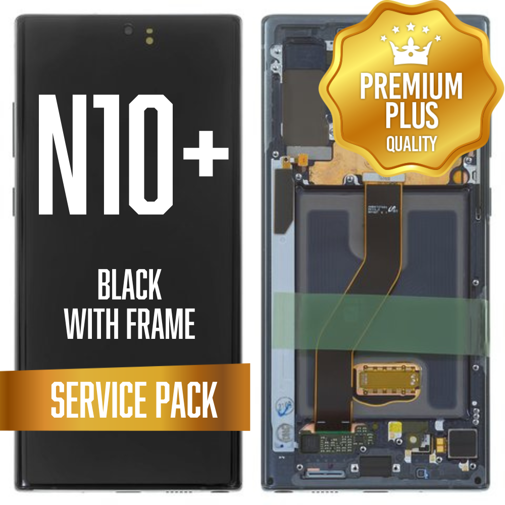 LCD Assembly for Note 10 Plus with Frame - Black (Service Pack)