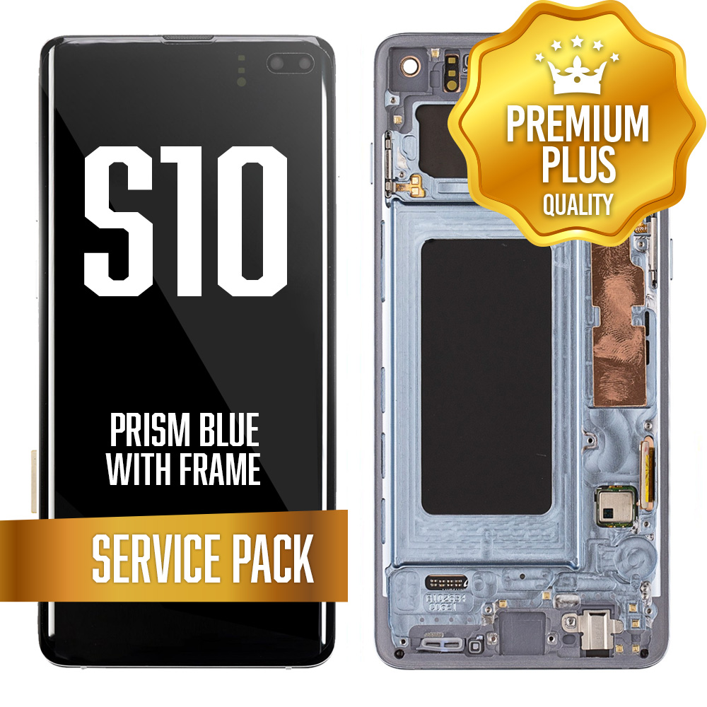 OLED Assembly for Samsung Galaxy S10 With Frame - Prism Blue (Service Pack)