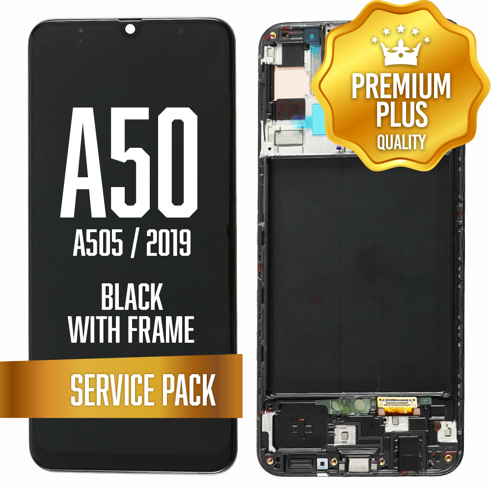LCD Assembly for Galaxy A50 (A505 / 2019) with Frame - Black (Service Pack)