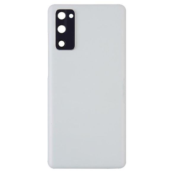 Back Cover Glass With Camera Lens For Samsung Galaxy S20 FE 5G (No Logo) (White)