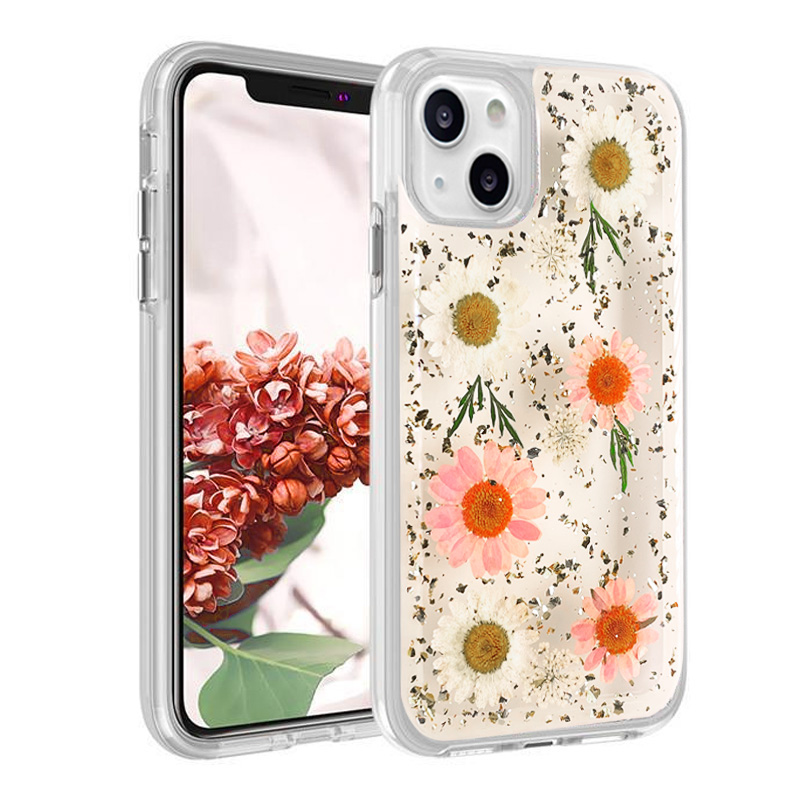 Real Flower Protector Case for IPhone 13 (6.1) - Rose Gold