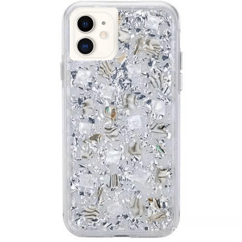 Real Flower Protector Case for IPhone 13 Pro (6.1) - Silver