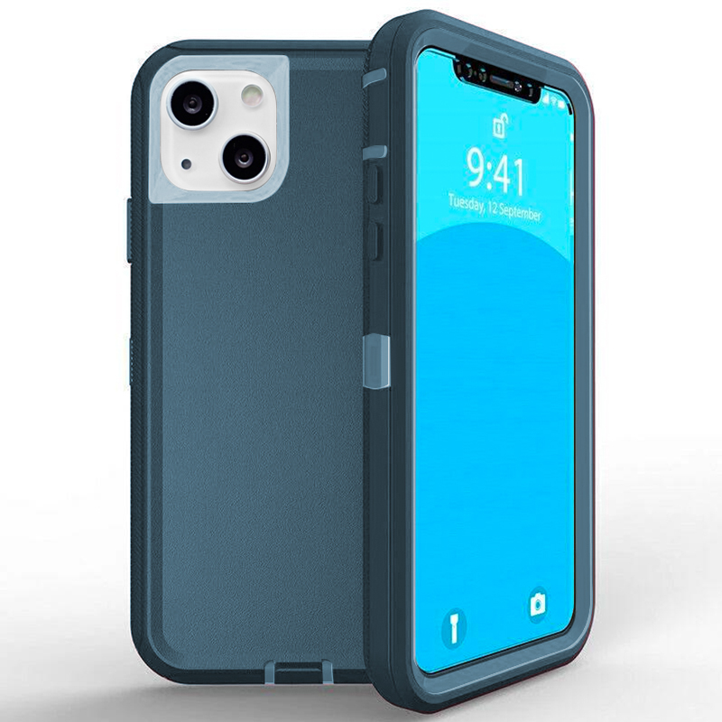 DualPro Protector Case for IPhone 13 Mini (5.4) - Teal & Light Blue