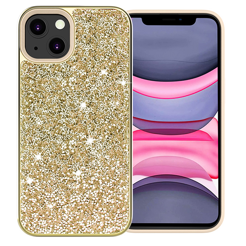 Color Diamond Hard Shell Case for iPhone 13 - Gold
