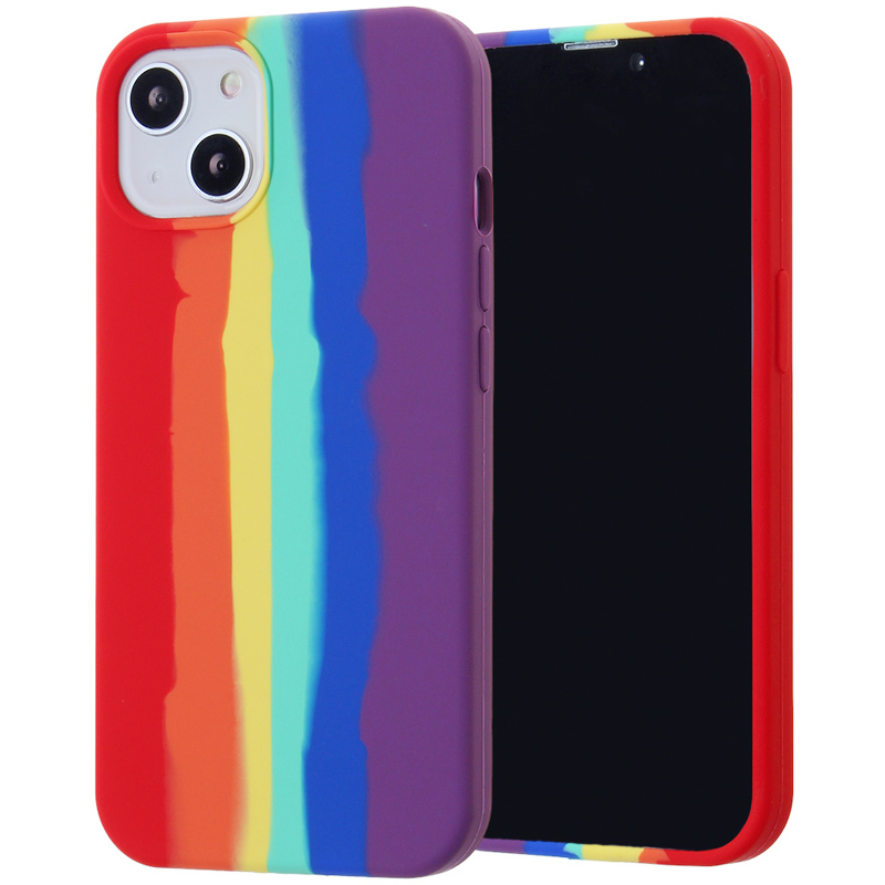 Premium Silicone Case for iPhone 13 - Rainbow B
