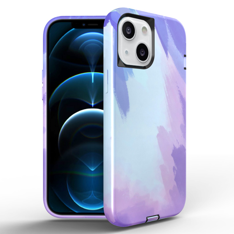 Slim Dual Protector Case for iPhone 13 - Abstract Blue