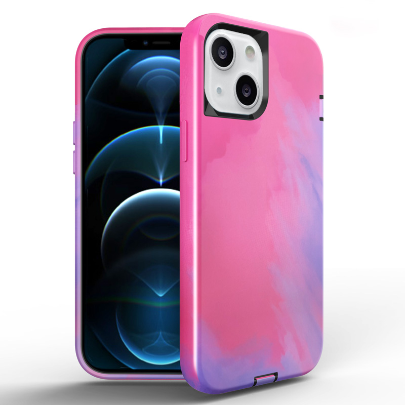 Slim Dual Protector Case for iPhone 13 - Abstract Pink