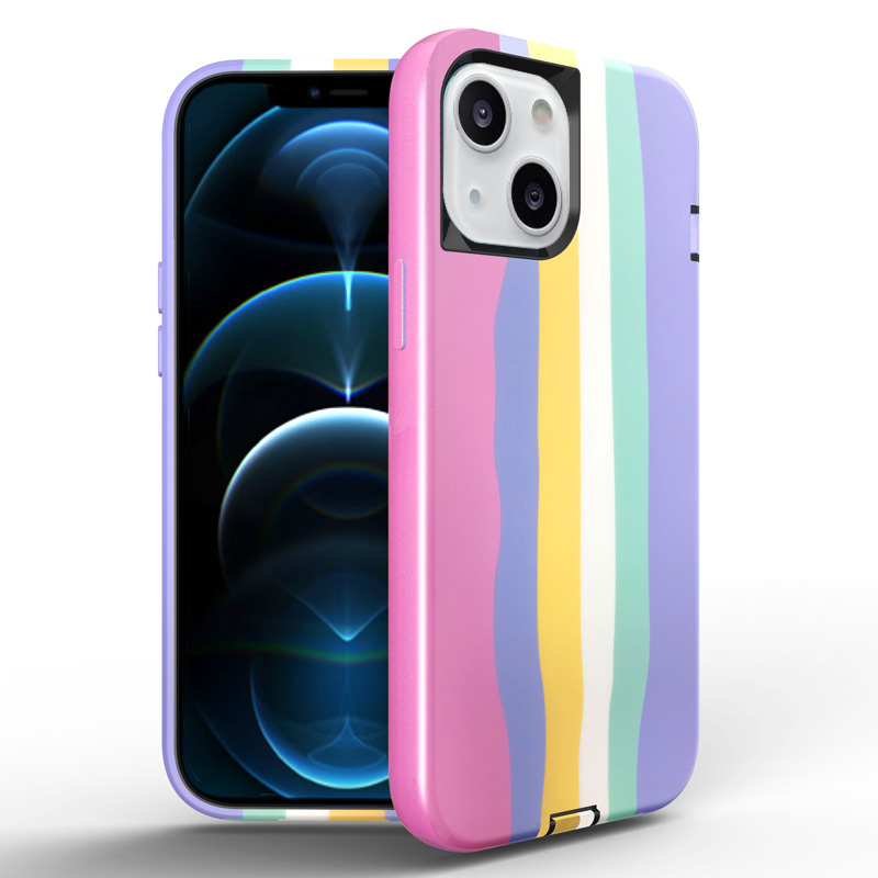 Slim Dual Protector Case for iPhone 13 - Rainbow A