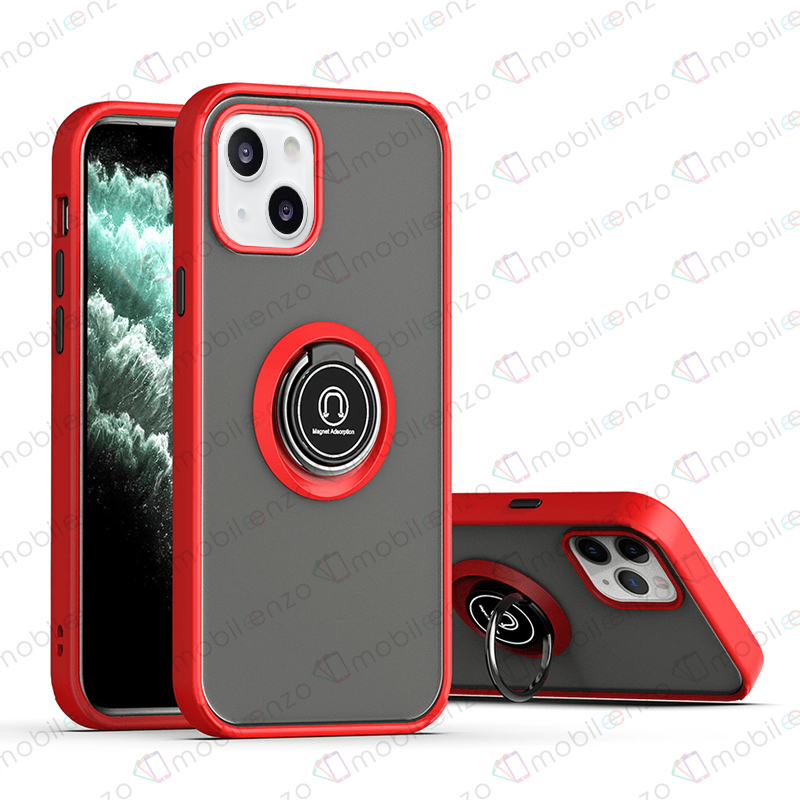 Matte Ring Case for iPhone 13 Mini - Red