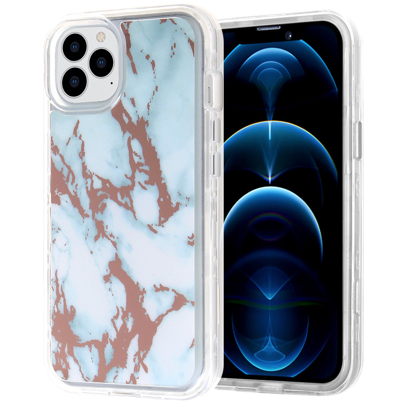 Shock Proof Marble Case for iPhone 13 Pro - Blue