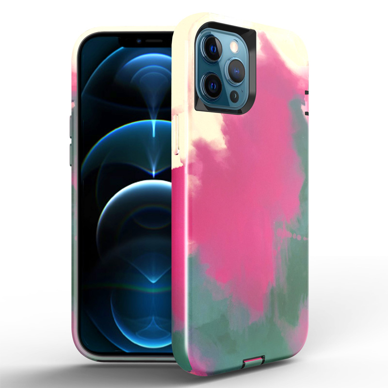 Slim Dual Protector Case for iPhone 13 Pro - Abstract Purple