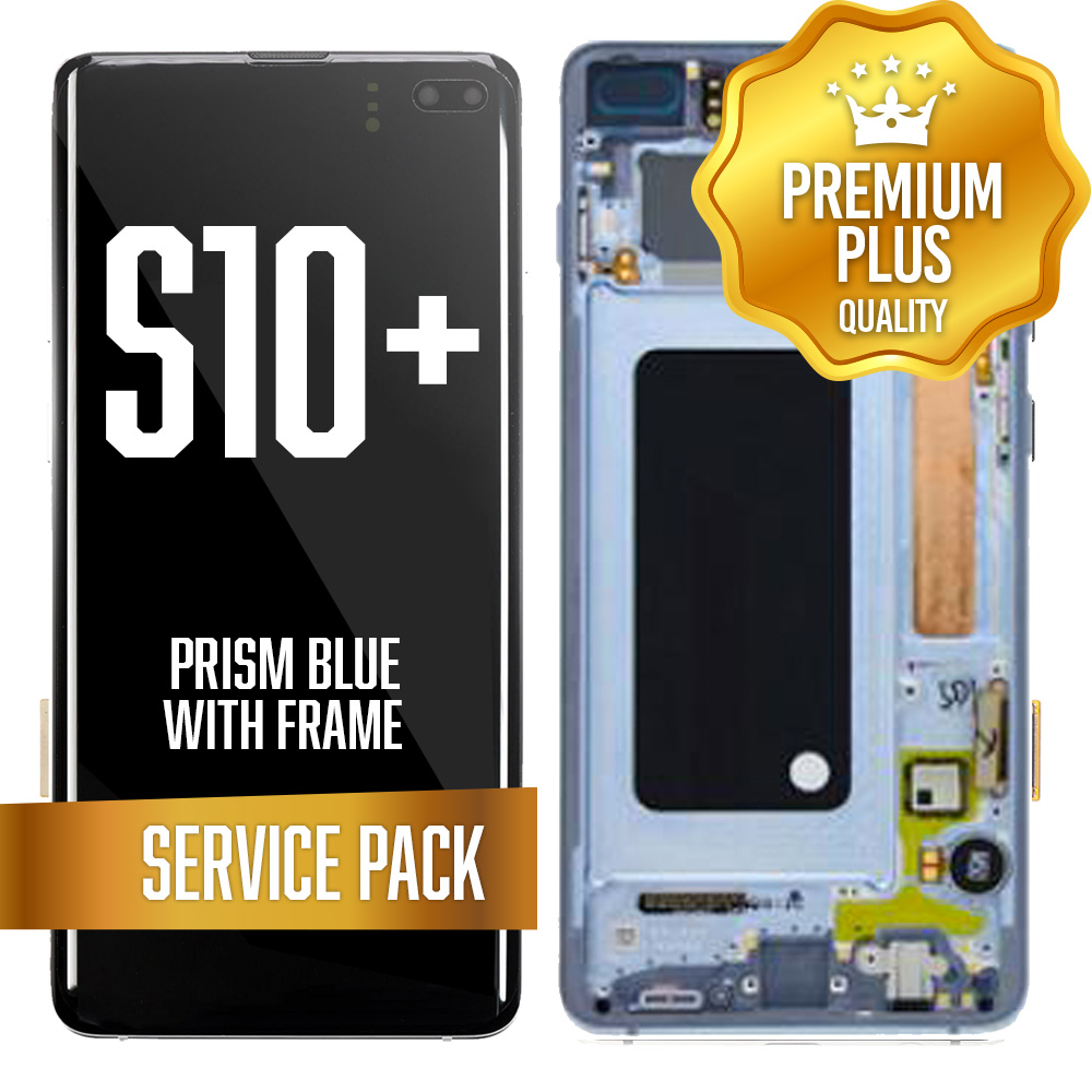LCD Assembly for Samsung Galaxy S10 Plus With Frame - Prism Blue (Service Pack)