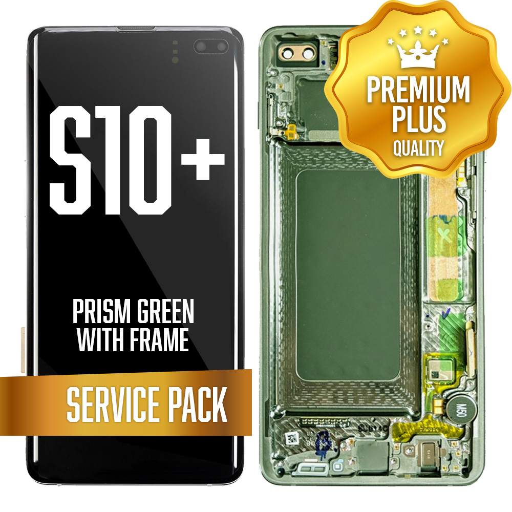 LCD Assembly for Samsung Galaxy S10 Plus With Frame - Prism Green (Service Pack)