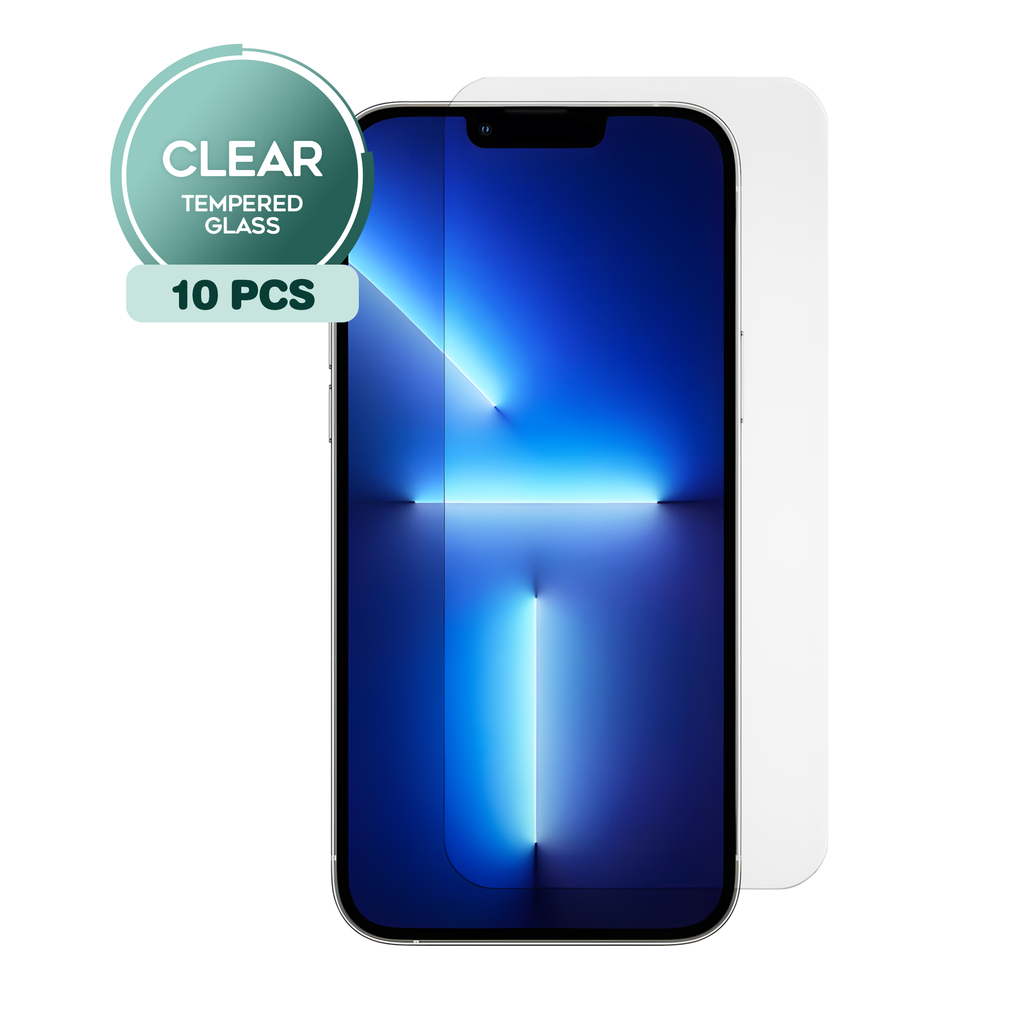 [TG-I13-CL10] Clear Tempered Glass for iPhone 17e / 16e / 14 / 13 / 13 Pro (6.1") (10 Pcs)