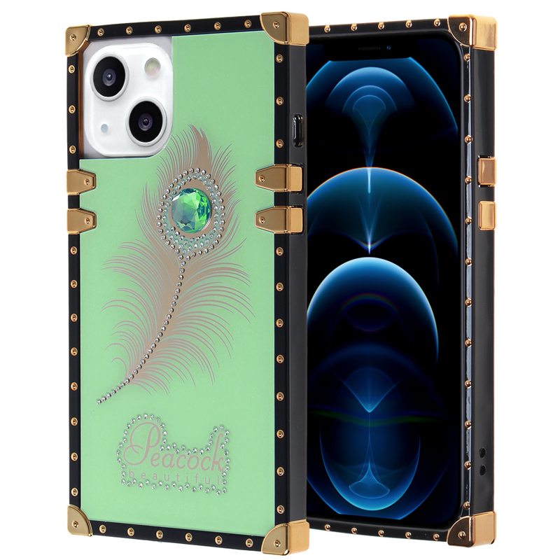 Luxury Beautiful Trunk Case for Iphone 13 - Light Green