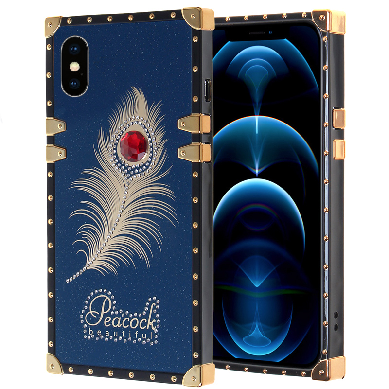 Luxury Beautiful Trunk Case for Iphone Xs Max - Dark Blue