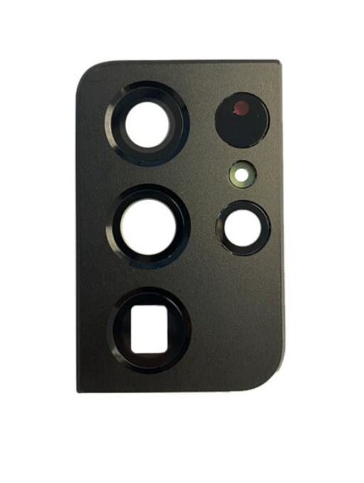Back Camera Lens For With Cover Bezel Ring Compatible for S21 Ultra - Black 