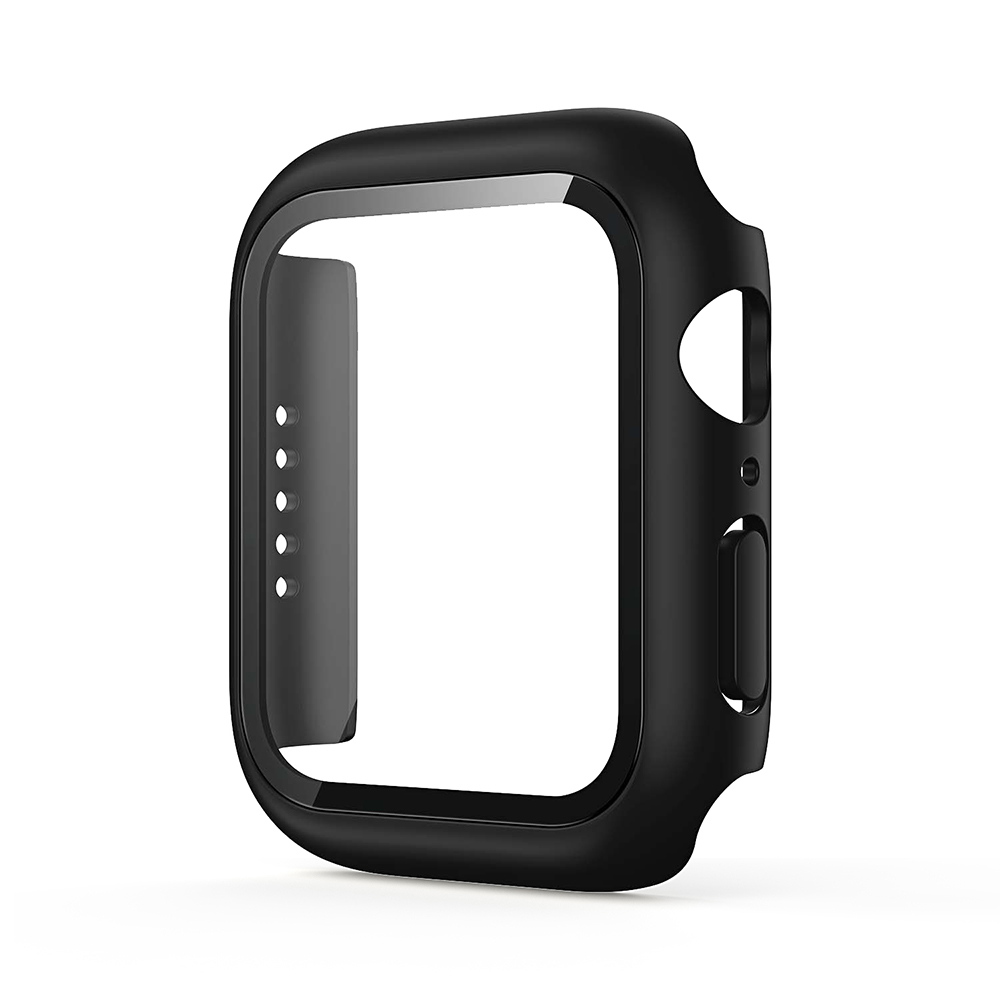 Hard PC Case with Tempered Glass For iWatch 41mm - Black