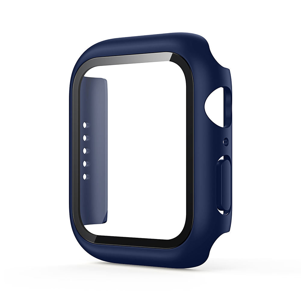 Hard PC Case with Tempered Glass For iWatch 41mm - Dark Blue