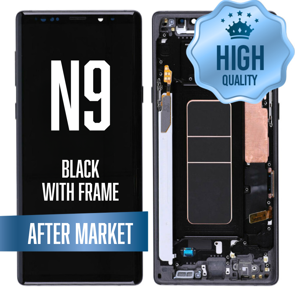 OLED Assembly for Samsung Galaxy Note 9 (N960) With Frame - Midnight Black (Aftermarket - OLED Assembly)