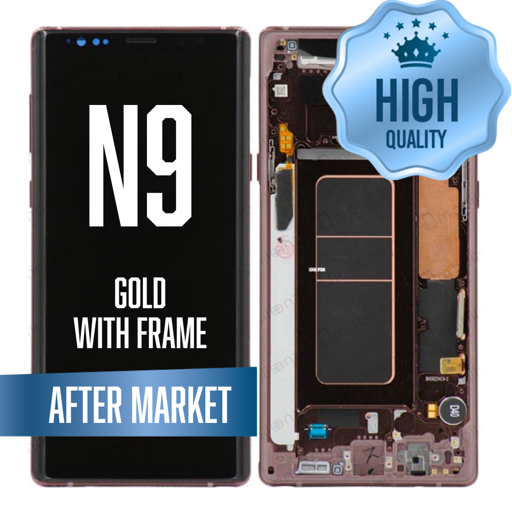 LCD for Samsung Galaxy Note 9 With Frame - Gold (High Quality)