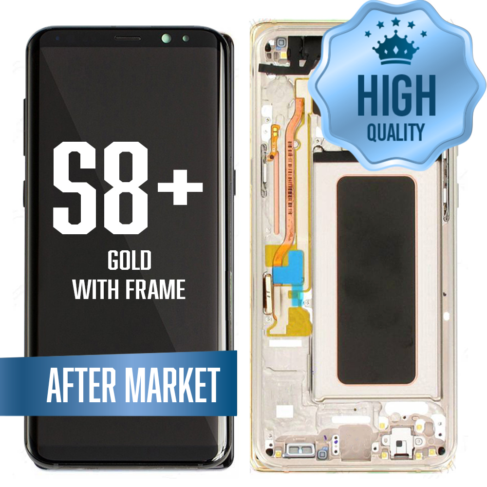 LCD for Samsung Galaxy S8P With Frame - Gold (High Quality)