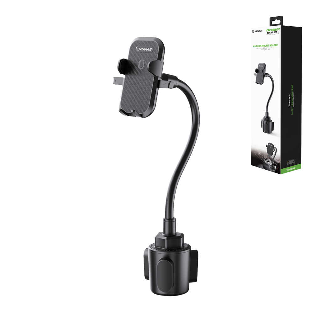Esoulk EH37 Cup Holder Mount Flexible Gooseneck (11 inch) (Black)