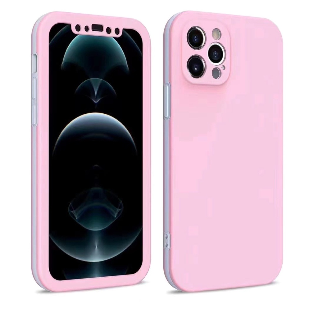 3 Piece Hard Protector Case for iPhone 13 Pro - Pink