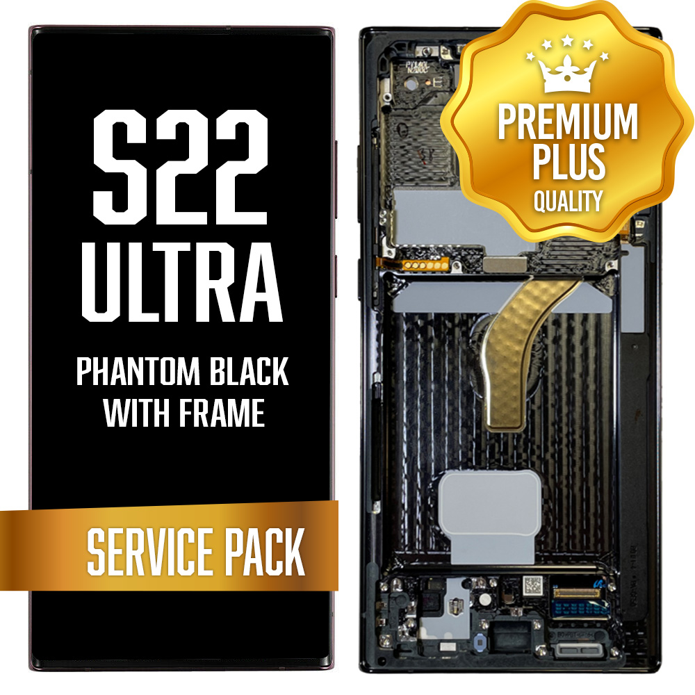 OLED Assembly for Samsung Galaxy S22 Ultra With Frame - Phantom Black (Service Pack)