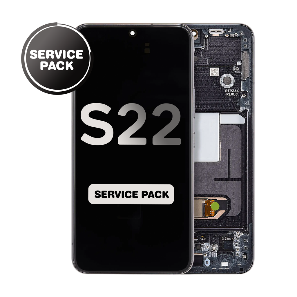 OLED Assembly for Samsung Galaxy S22 (S901) with Frame - Phantom Black (Service Pack)