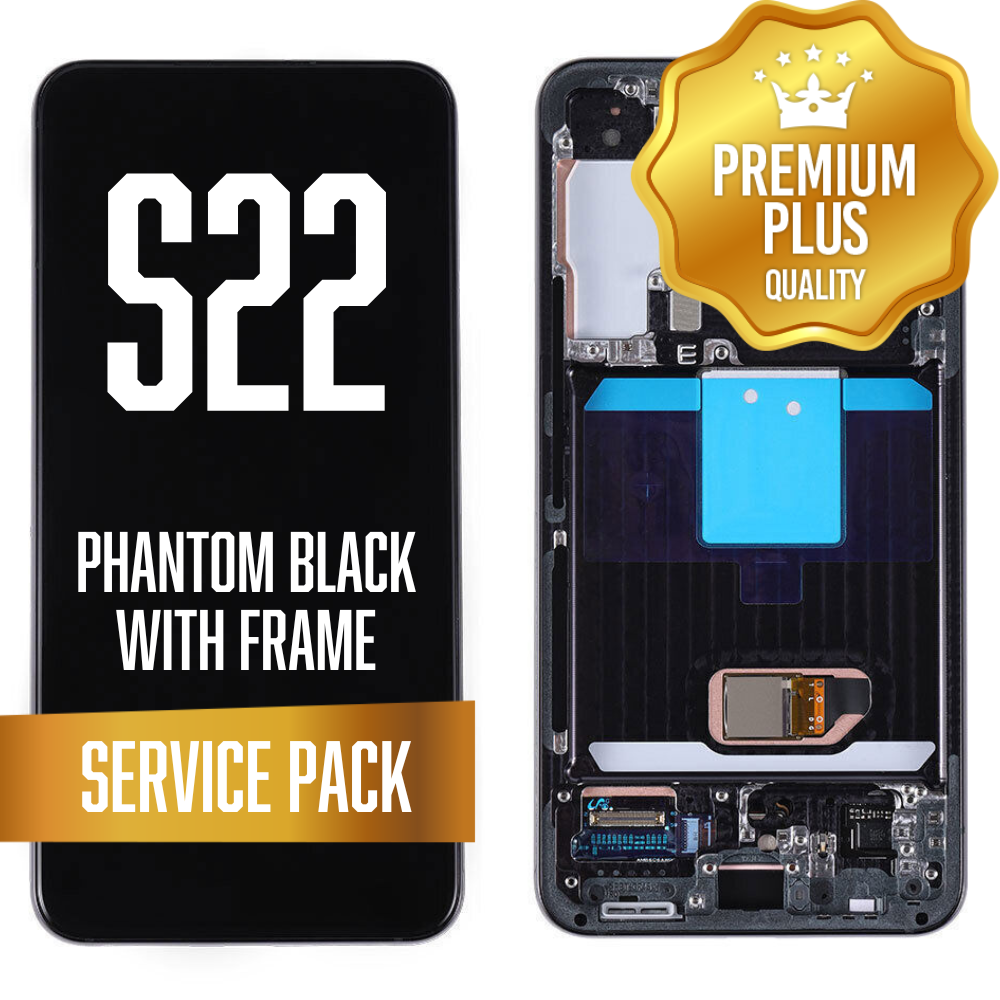 OLED Assembly for Samsung Galaxy S22 With Frame - Phantom Black (Service Pack)