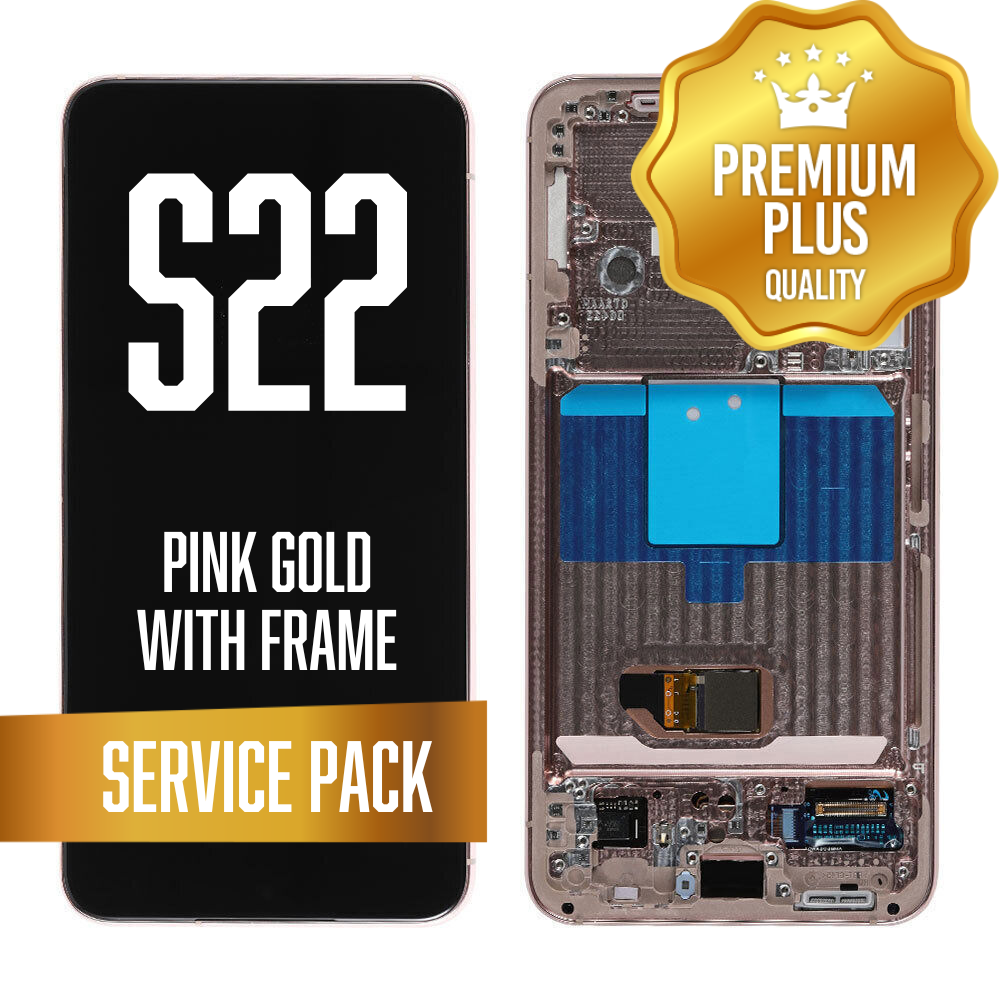 OLED Assembly for Samsung Galaxy S22 With Frame - Pink Gold (Service Pack)