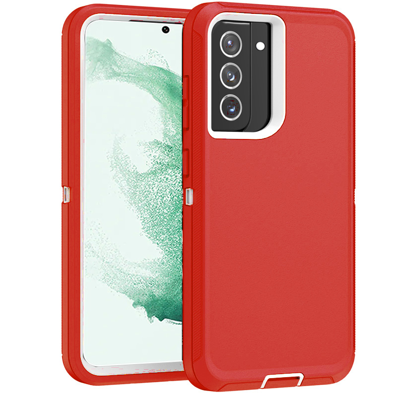 DualPro Protector Case for Galaxy S21 FE - Red & Black