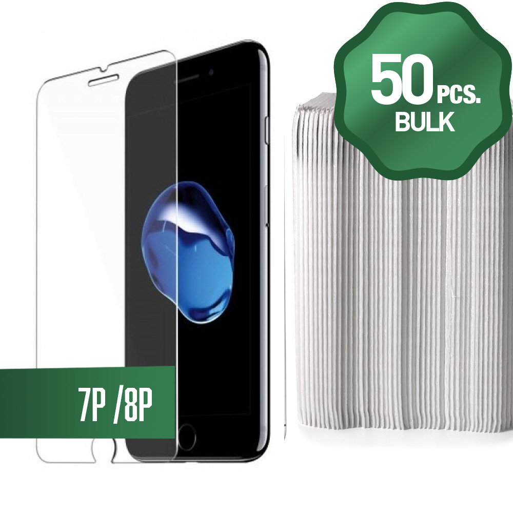 Clear Tempered Glass for iPhone 7 Plus / 8 Plus (50 Pcs)