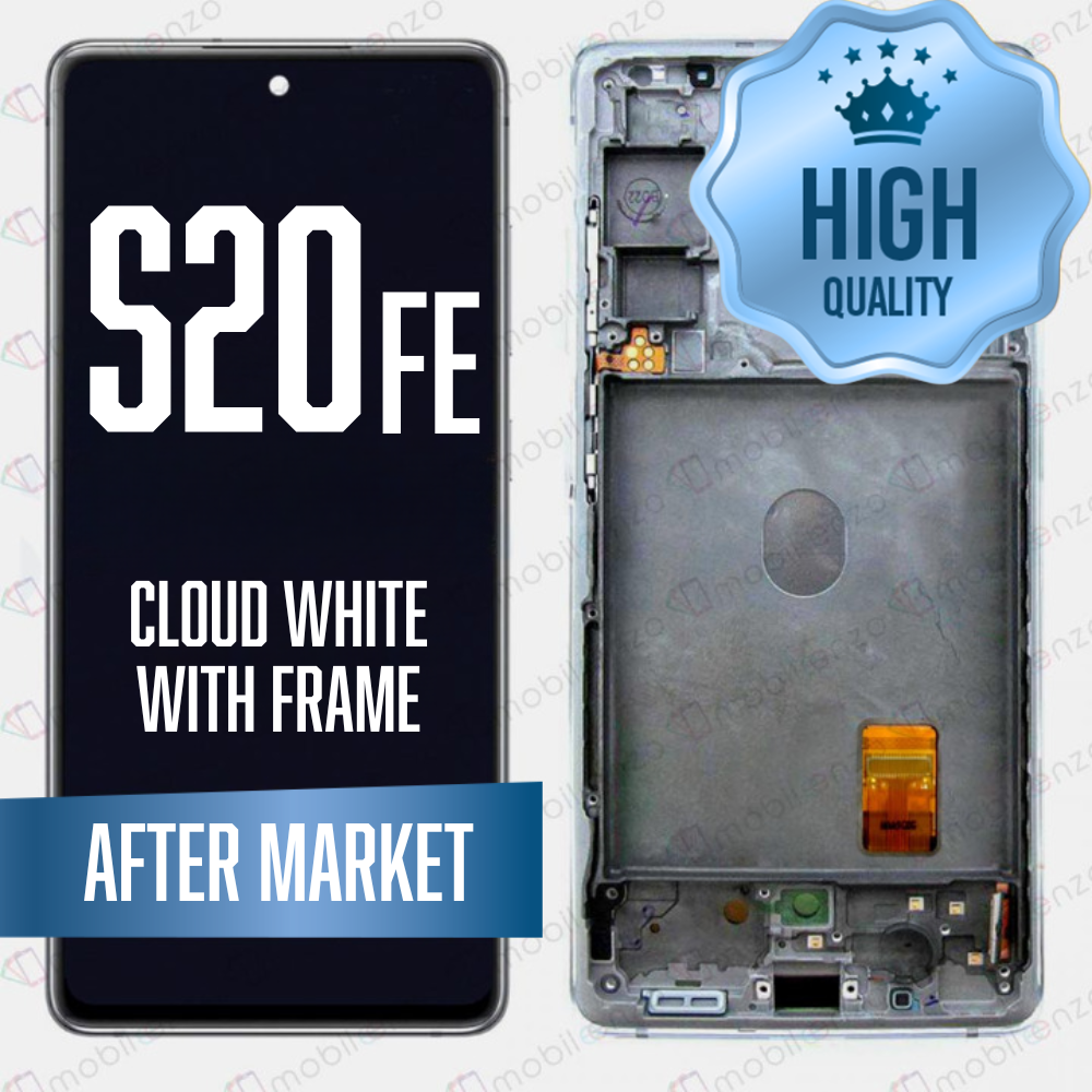 OLED Assembly for Samsung Galaxy S20 FE 4G / 5G With Frame - Cloud White (High Quality)