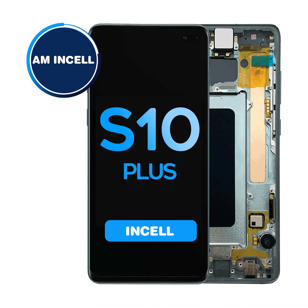 LCD Assembly for Samsung Galaxy S10 Plus (G975) with Frame (Does not support Fingerprint) -Prism Green (Aftermarket - Incell)