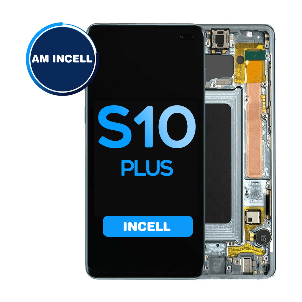 LCD Assembly for Samsung Galaxy S10 Plus (G975) with Frame (Does not support Fingerprint) -Prism Blue (Aftermarket - Incell)