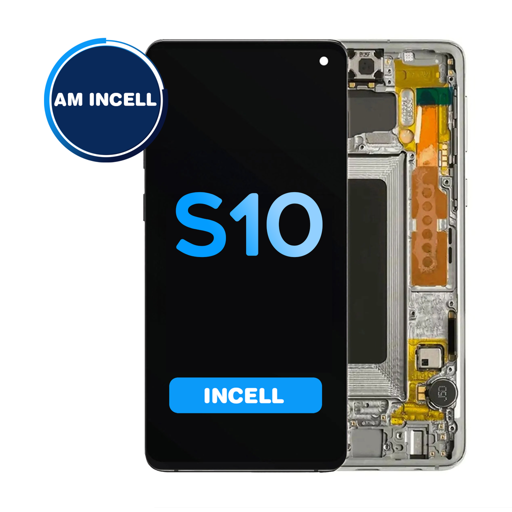 LCD Assembly for Samsung Galaxy S10 (G973) with Frame (Does not support Fingerprint) - Prism White (Aftermarket - Incell)
