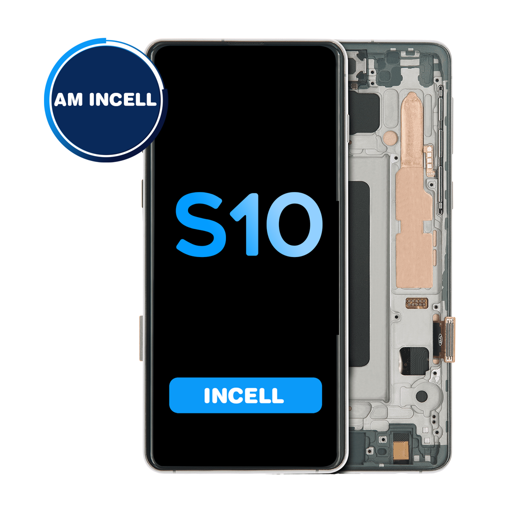 LCD Assembly for Samsung Galaxy S10 (G973) with Frame (Does not support Fingerprint) - Prism Black (Aftermarket - Incell)