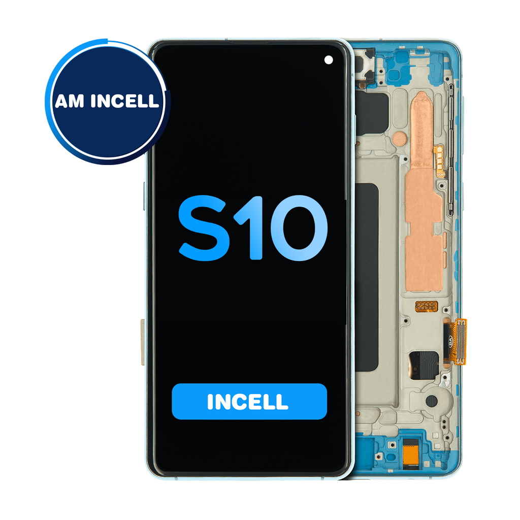 LCD Assembly for Samsung Galaxy S10 (G973) with Frame (Does not support Fingerprint) - Prism Blue (Aftermarket - Incell)
