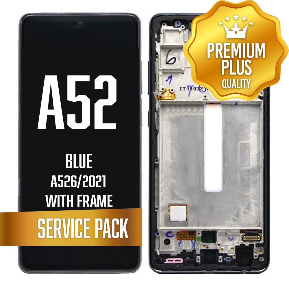 OLED Assembly For Samsung Galaxy A52 4G (A525 / 2021) / A52 5G (A526 / 2021) / A52S 5G (A528 /2021)  with Frame - Blue (Service Pack)