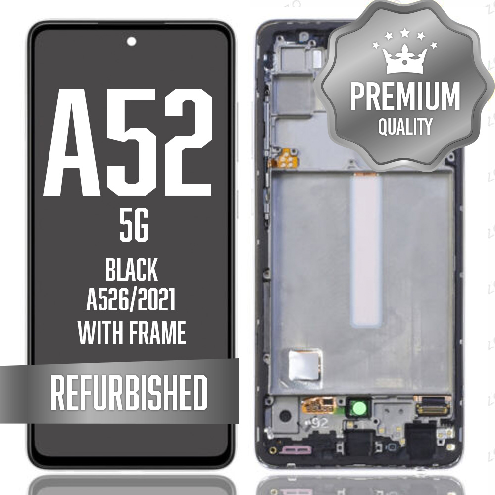 OLED Assembly with frame For Samsung Galaxy A52 4G (A525 / 2021) / A52 5G (A526 / 2021) / A52S 5G (A528 /2021) - With Frame - Black (Premium)