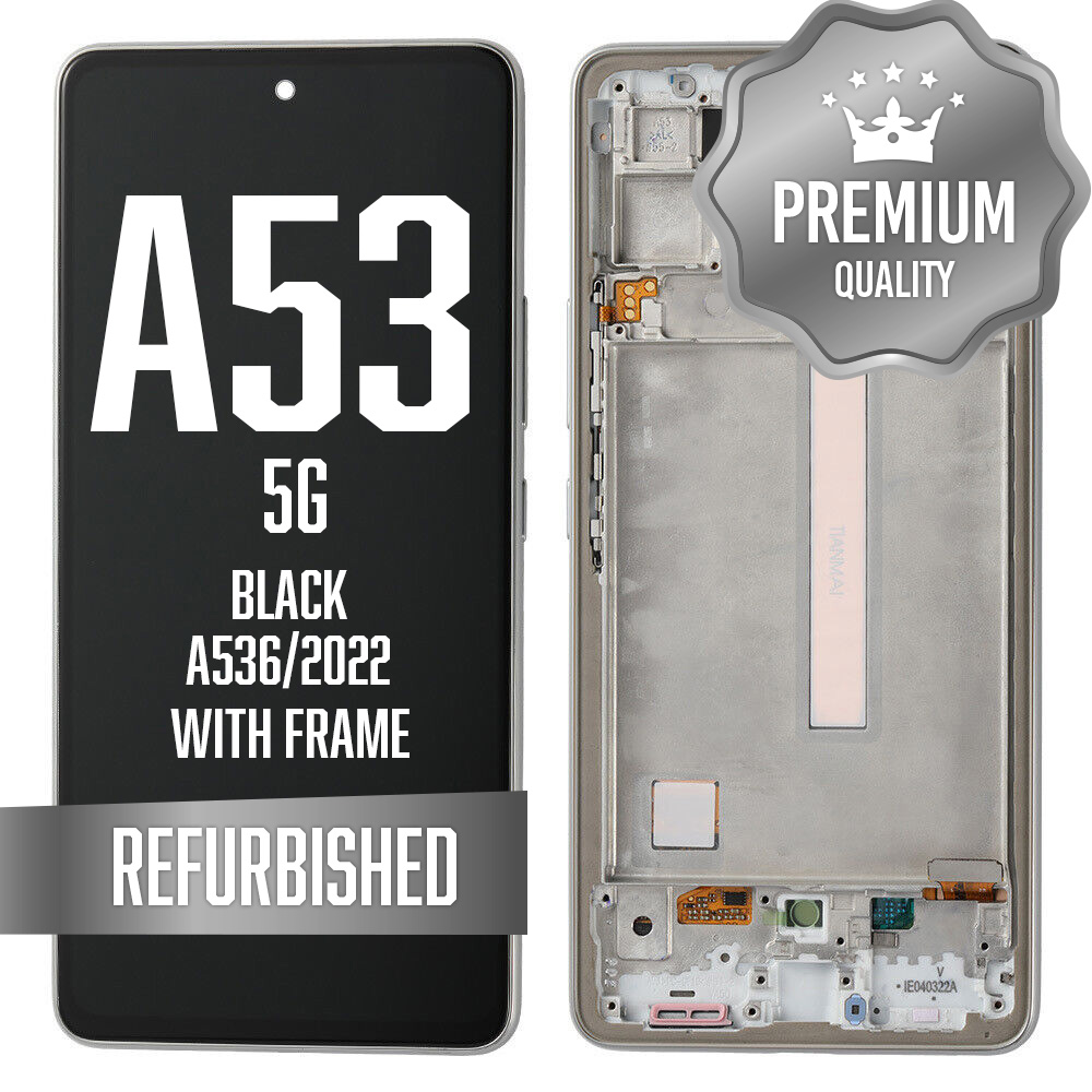 OLED Assembly with frame For Samsung Galaxy A53 5G (A536/2022) - Black (Premium/ Premium)