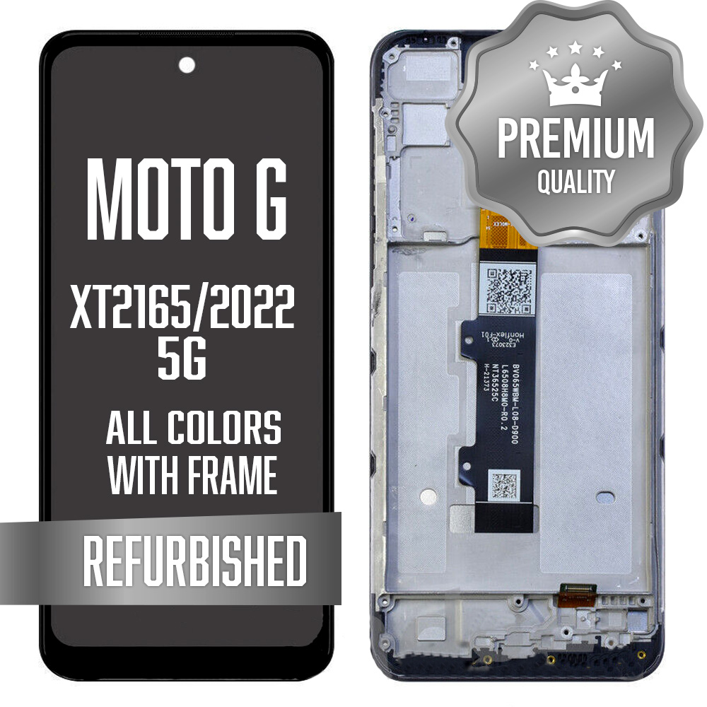 LCD with frame for Motorola G Power (XT2165/2022) - All Colors (Premium/ Refurbished) 