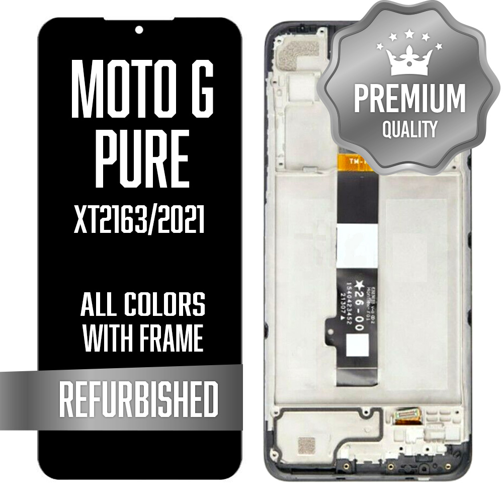 LCD Assembly with frame for Motorola G Pure (XT2163/2021) - All Colors (Premium) 