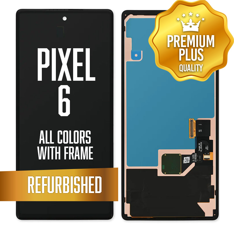LCD Assembly for Google Pixel 6 with frame - without fingerprint sensor - All Colors (Premium/ Refurbished)