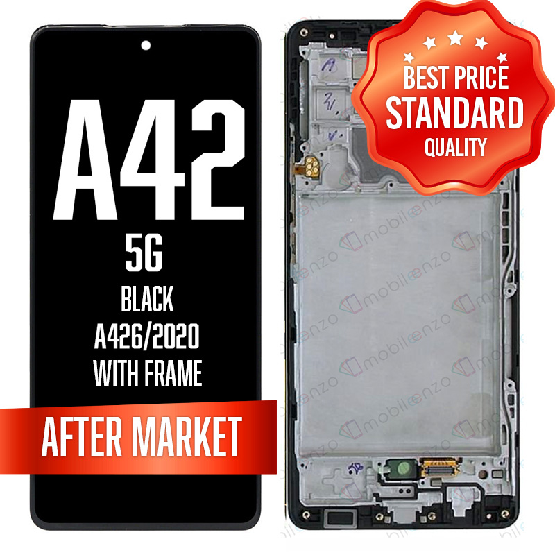 LCD Assembly with frame For Samsung Galaxy A42 5G (A426/2020) - Black (Aftermarket - Incell)