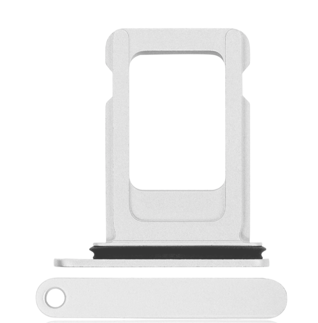 Single Sim Card Tray For iPhone 11 (Silver) (Premium)